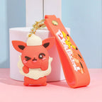 Eevee Keychain Evolution Set, Flareon Jolteon Vaporeon Plush Keychain, Pokémon Eeveelutions Key Ring for Fans