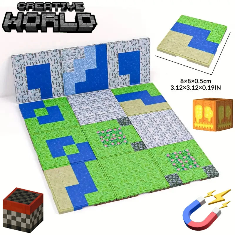 Magnetic Base Plate Variety Baseplates Match Mine World Magnetic Building Blocks Toys for Boys and Girls Children Gift