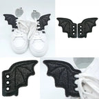 1 Pair Bling Bat Shoe Wings Charm Decorations For Sneaker Clothing Shoelaces Punk Halloween Gift Accessory