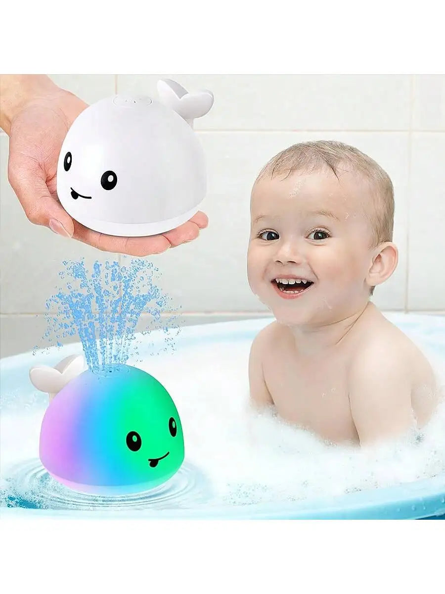 Baby Bath Toys, Toddler Bath Toys for Kids Ages 1-3, Light Up Whale Bath Toy Sprinkler, Pool Water Table Infant Baby Toys 6-12-1
