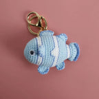 Ocean Series Animal Doll Crochet Keychain Handmaking Knitted Tropical Fish Keyrings Crochet Shark Doll Keychain Custom Accessory