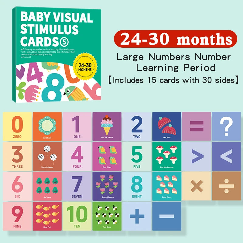 Baby Visual Stimulation Cards Montessori High Contrast Flash Card Infant Gift For Children Cognition Toy