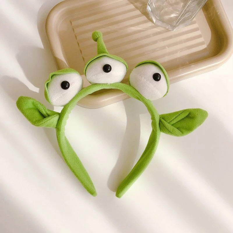 1/2PCS Three-Eyed Alien Headband Halloween Monster Plush Cute Headwear Hat Accessories For Theme Party Girls And Kids