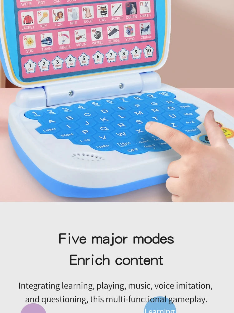 English Learning Small Laptop Toy for Children.Kids. Boys and Girls Computer for Aphabet ABC.Numbers.Words.Spelling.Maths.Music