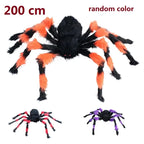 Giant Spider Huge Spider Web Halloween Decoration Props Haunted Indoor Outdoor Spooky Plush Large Araneid Prank Trick Supplies