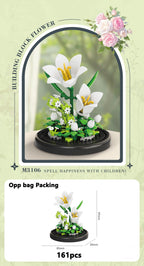 Eternal Flower Bouquet Bonsai Potted Plant Micro Building Blocks Model Home Decoration Puzzle Toys Kids Birthday Christmas Gifts