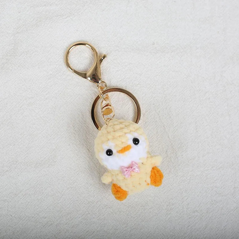Mini Penguin Series Crochet Keychain For Car Keys Pendant Cartoon Animal Doll Keyrings Knitted Penguin Keychain Custom Accessory