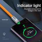 3PCS 120W Super Fast Charge Type-C Liquid Silicone Cable Quick Charge USB C Lines For Xiaomi Huawei Samsung USB Phone Data Wire