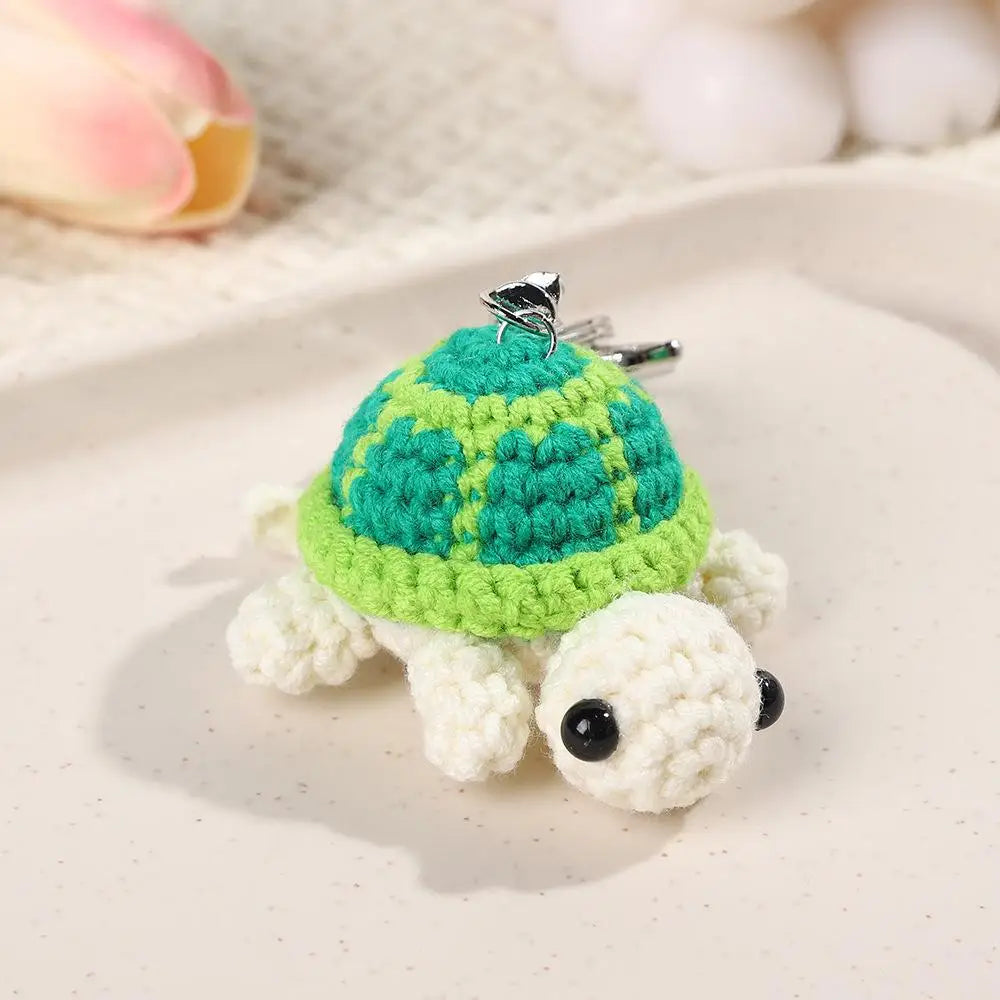 New Cute Turtle Keychain Handmade Mini Knit Turtle Pendant Crochet Bag Charm Backpack Hanging Creative Plush Toy Kids Gifts