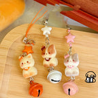 1/3 Pcs Cute Cat Phone Chain Pendant Versatile Bell Star Pendant Cartoon 3D Cat Bag Keychain Pendant