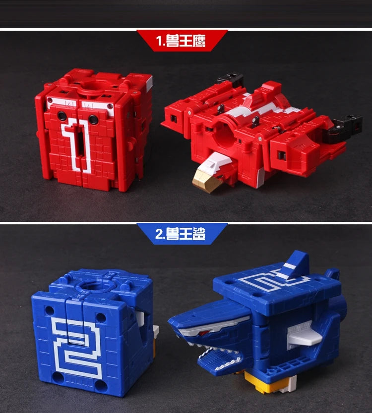 Power Assembling Educational Toys Math Cube Transformation Robot Digits Puzzle Ranger Animals boy toy for Kids