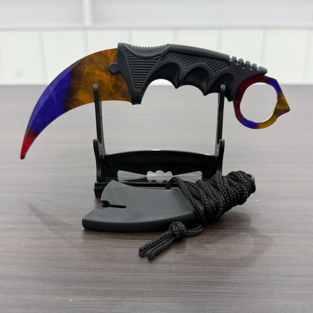 18.8cm Sakura Claw Knife Metal Model Collectible Desk Ornaments Lightning Karambit Cosplay Prop Home Decoration Boys Knife Safe