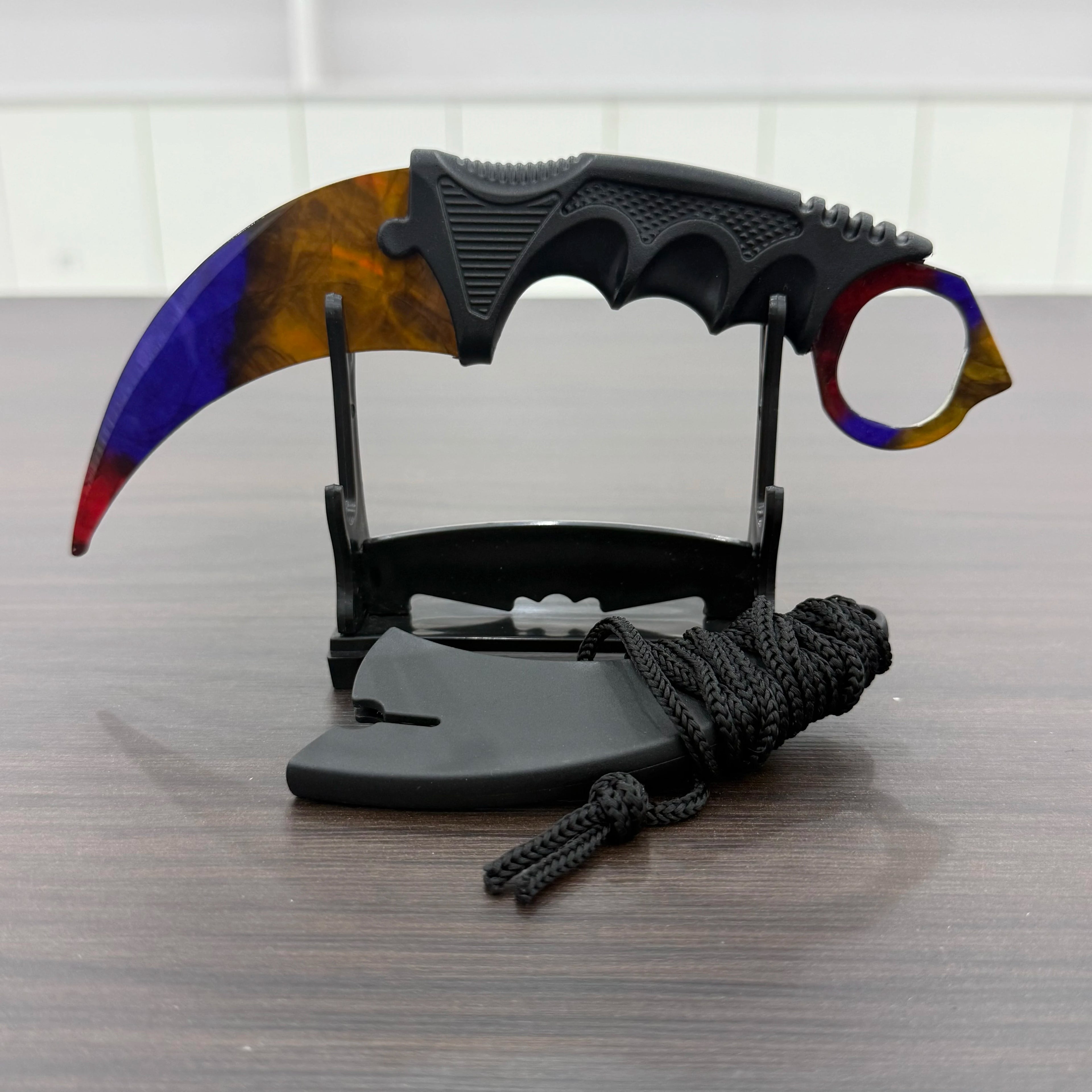 18.8cm Sakura Claw Knife Metal Model Collectible Desk Ornaments Lightning Karambit Cosplay Prop Home Decoration Boys Knife Safe