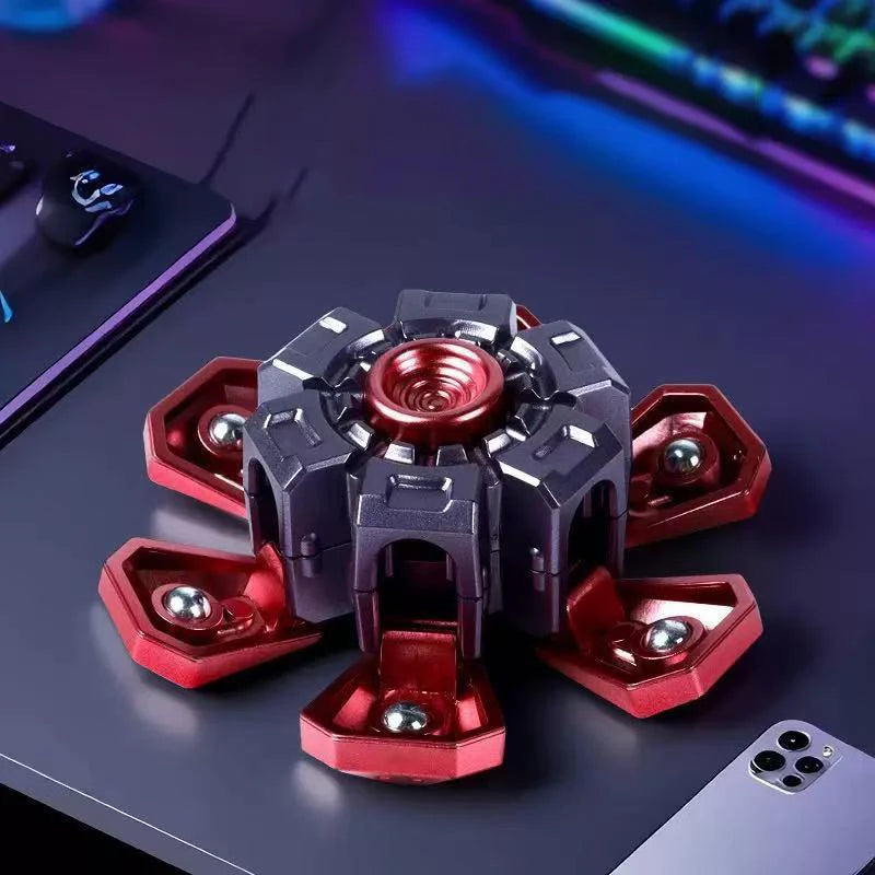 Creative Transformable Finger Mecha Fidget Spinner Tech Aesthetic Mechanical Transformation Fidget Toy For Children Gift