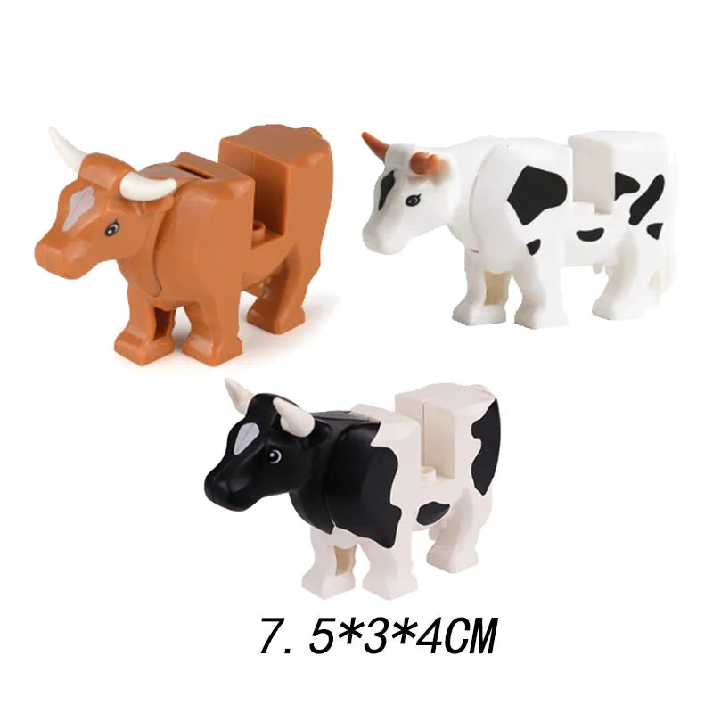 MOC Animal Scene Building Blocks Zoo Ducks Cat Dog Penguin Eagle Dove Wolf Bear Deer Shark Snake Mice Sheep DIY Toys Bricks K055