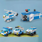 6in1 NEW Police Sports Car Fire Engineering Engine Mini Loader Truck Classic Model Building Blocks Sets Bricks Toy City