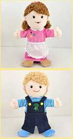 25cm Sweet Family Hand Puppet Dolls Early Education Learning Stuffed Plush Toys Cospaly Hand Finger Puppets for Children Gifts
