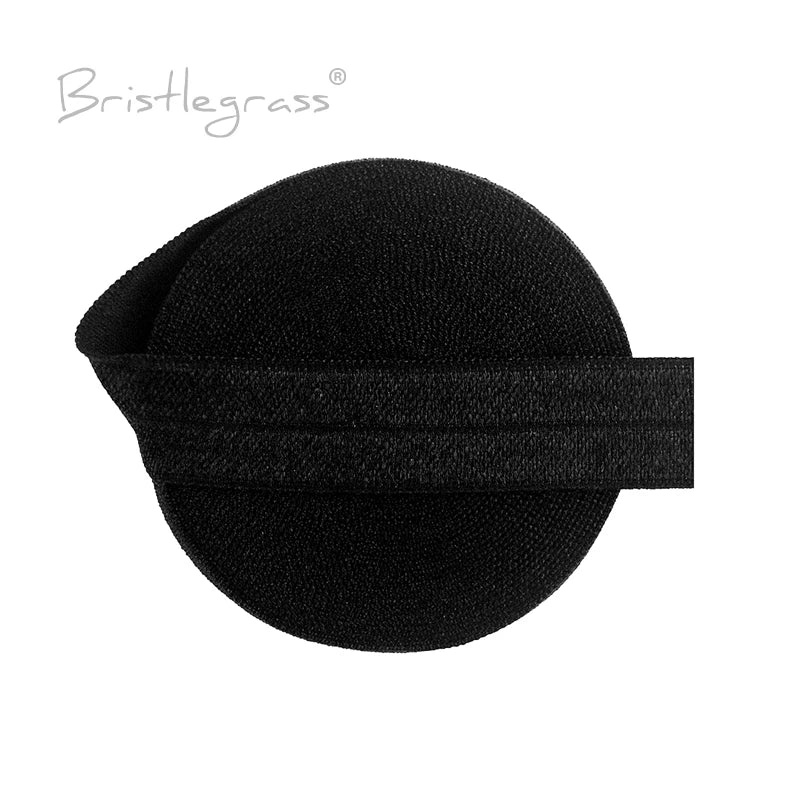 BRISTLEGRASS 2 5 10 Yard 5/8" 15mm Solid FOE Shiny Fold Over Elastic Spandex Satin Band Hair Tie Headband Dress Sewing Lace Trim