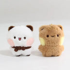 Cartoon Panda Bubu and Yier Keychain Pendant Dolls Cute Panda Bear Doll Keyring Handbag Decor Accessories Couple Gifts