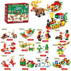 Christmas Gifts Micro Building Block Series Santa Claus Reindeer Puzzle Assembling Bricks Table Decoration Toys Children Kids