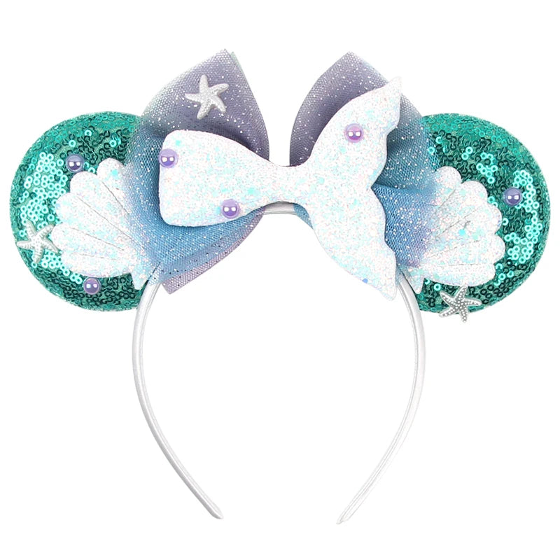 2026 Trip Mouse Ears Headband for Girls Women Sequin Castle 5"Bow Hairband Festival Party Cosplay DIY Hair Accessories