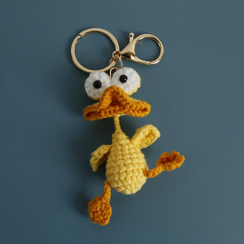 Cute Parrot Series Handmake Crochet Keychain Creative Small Bird Doll Keyring Gifts Knitted Parrot Keychain Custom Accessories