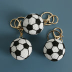 Creative Crochet Soccer Keyrings Wholesale Knitting Basketball Keychain Cute Sport Ball Series Crochet Keychain Custom Accessory