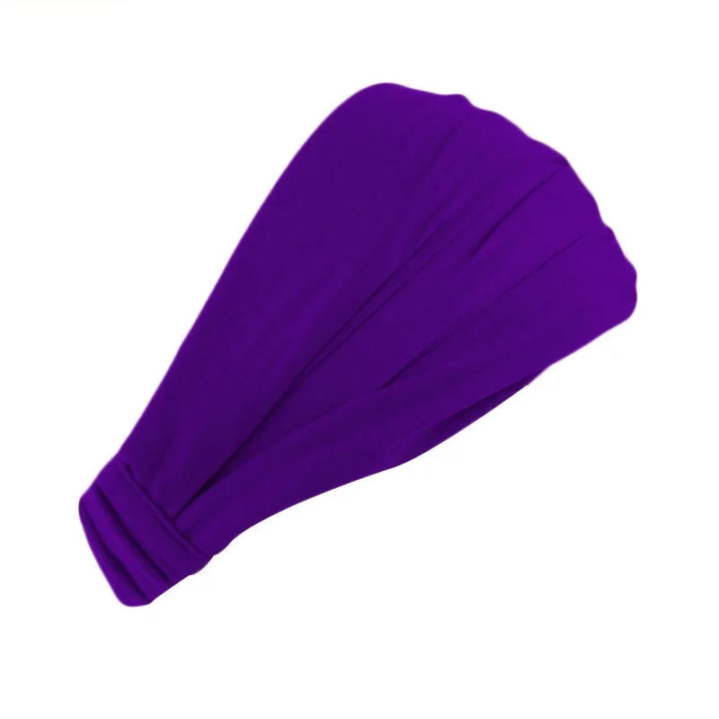 New Summer Women Solid Cotton Headband Elastic Wide Soft Girls Sports Yoga Knotted Headband Running Sweatband For Tennis Gym