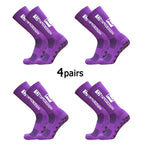 4Pairs/Lot 2024 New ANTI SLIP Tapedesign Football Socks Mid Calf Non-Slip Soccer Sport Cycling Sports Mens Sock EU38-45