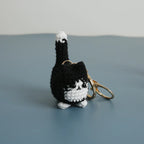 Small Cat Crochet Keychain Handmaking Crochet Cute Kitten Keyrings For Bag Pendant Knitting Animal Doll Keychain For Gift Custom