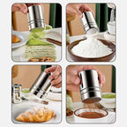 Duster With Cover Cocoa Powder Coffee Stainless Steel Duster Fine Mesh Bucket Seasoning Bottle Home Kitchen