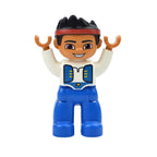 Big Size Figures Building Block Doll Family Farmer Pirate Worker Doctor Policemen Large Brick Compatible Build House Duploes Toy
