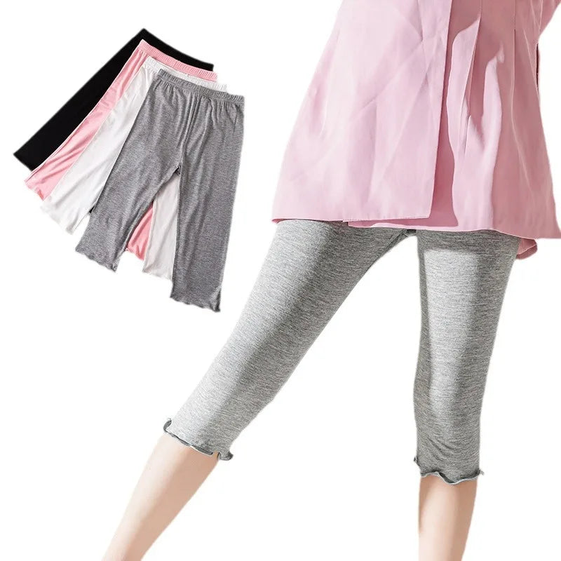 Summer Ultra-Thin Stretch Tights for Girls Aged 1-3, 3-5, and 5-7, Children's Style Slim 7/8 Length Leggings