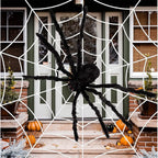 30/90/150cm Halloween Black Scary Giant Spider Huge Spider Web Halloween Decor Home Bar Haunted House Prop Holiday Outdoor Decor