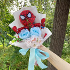 Amine Super Hero Spider-Man Stuffed Plush Dolls Creative Handmade Bouquets for Boys Graduation Christmas Birthday Gifts