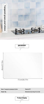 Wall Protector Film Kitchen Oil Proof Wall Sticker Stove Cabinet Heat-resisting Self Adhesive Wallpaper Waterproof Decoration