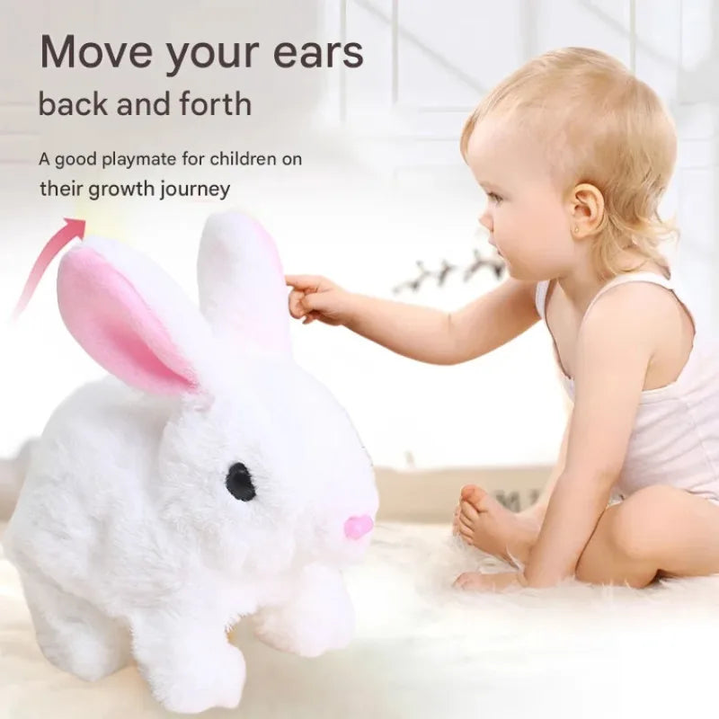 Electric Bunny Doll Plush Simulation Cute Rabbit Interactive Toys Walking Dolls Children's Accompany Birthday Gift