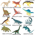 Oenux Montessori Miniature Lion Shark Horse Dinosaur Animals Model Set Action Figures Figurine Zoo Cute Education Kids Toy Gift
