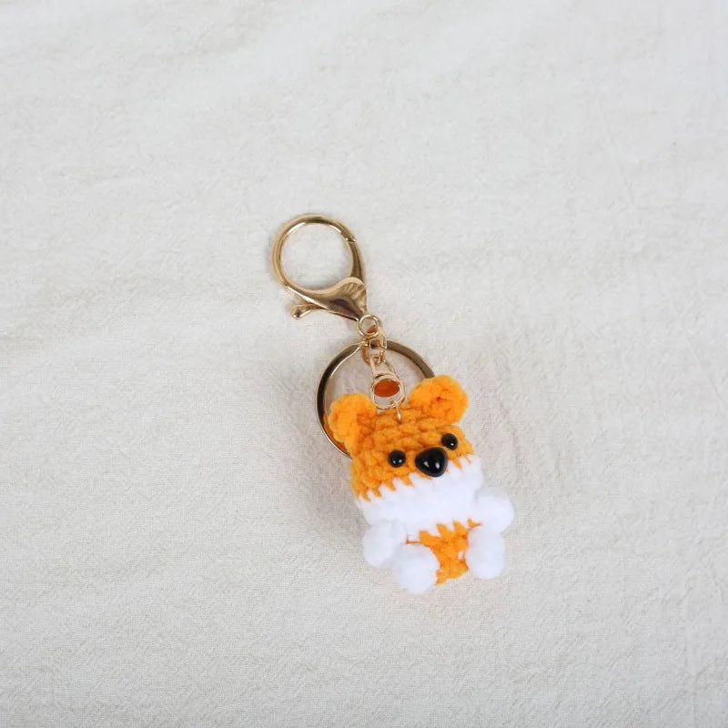 Mini Animal Doll Series Crochet Keychain Knitted Small Rabbit Doll Keyrings Mini Puppy Cute Keychain Wholesale Custom Accessory