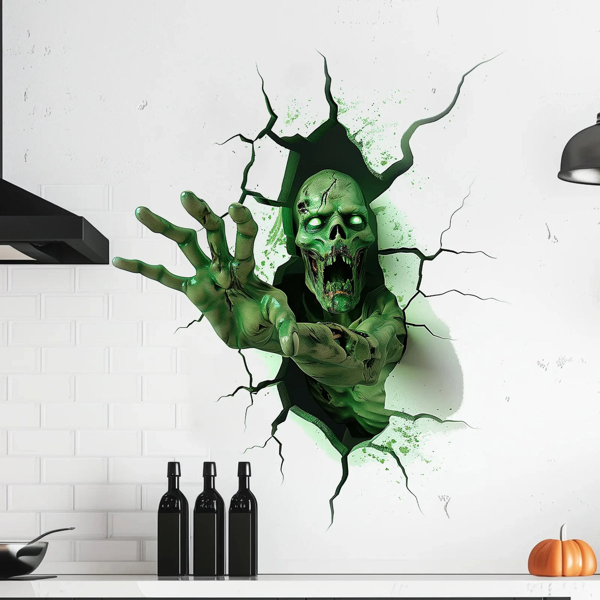 3D Floor Wall Stickers Scary Ghost Halloween Removable Interior Decoration Scary Atmosphere Bar Party Spooky Decoration Props