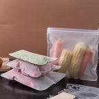 5/10pcs Silicone Food Grade Storage Containers Leakproof Containers Reusable Ziplock Freezer Fresh Bag Food Storage Sealed Bag