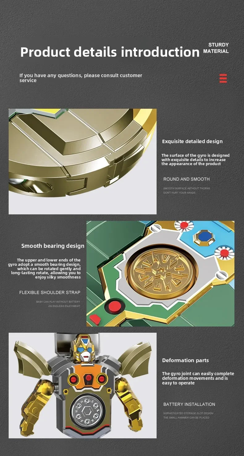New creative decompression  drop resistant fingertip Rotational gyroscope mechanical deformation robot children's toy Boy Gift