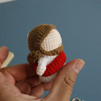 Creative Jesus Design Crochet Keychain For Couple Gift Handmaking Knitted Jesus Doll Keyrings For Bag Pendant Custom Accessories