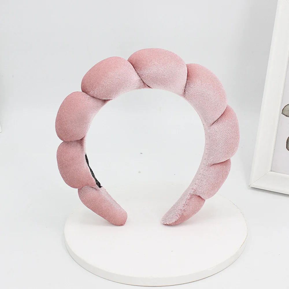 Sponge Spa Headband Velvet Washing Face Wide Padded Headband Skin Care Makeup Removal Shower for Women Girls Hair Accessories