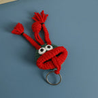 Cute Fruit Series Sausage Mouth Doll Crochet Keychains Custom Knitting Bag For Car Keys Holder Funny Doll Bag For Keys Storage