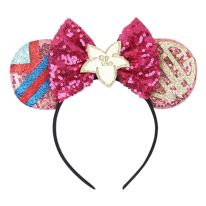 2026 Trip Mouse Ears Headband for Girls Women Sequin Castle 5"Bow Hairband Festival Party Cosplay DIY Hair Accessories