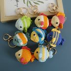 Ocean Series Animal Doll Crochet Keychain Handmaking Knitted Tropical Fish Keyrings Crochet Shark Doll Keychain Custom Accessory