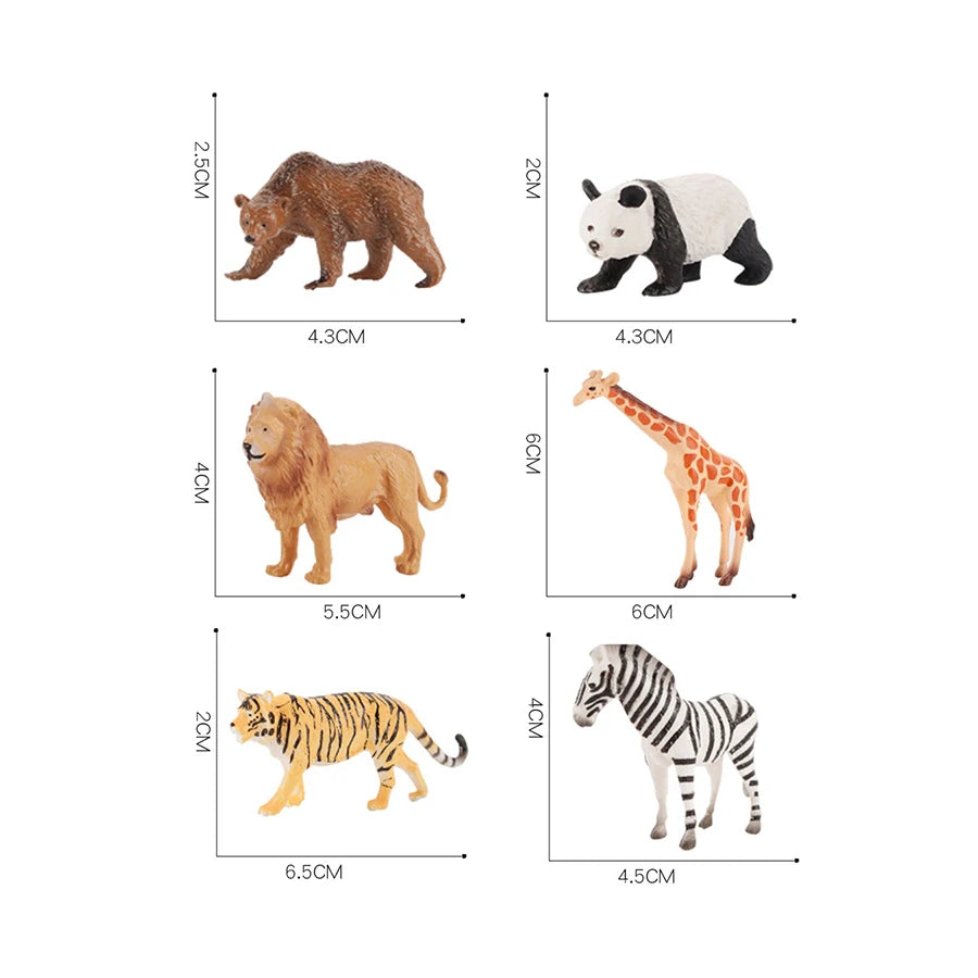 Simulation Mini  Farm Poultry Puppy Crocodile Pegasus Monkey Bird Wildlife Figurine Animal Model Sets Education Kid Toys