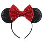 2026 Trip Mouse Ears Headband for Girls Women Sequin Castle 5"Bow Hairband Festival Party Cosplay DIY Hair Accessories