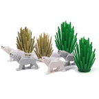MOC Animal Scene Building Blocks Zoo Ducks Cat Dog Penguin Eagle Dove Wolf Bear Deer Shark Snake Mice Sheep DIY Toys Bricks K055